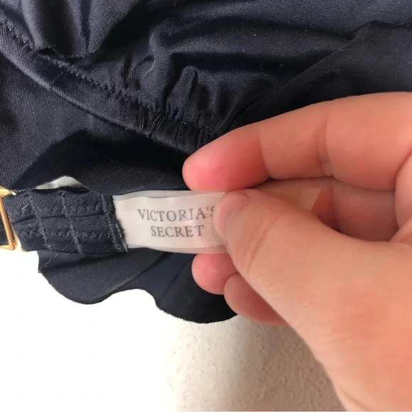 Victoria's Secret Bandeau Bikini Top Medium Black Ruffles - Picture 4 of 6